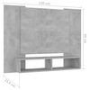 vidaXL Wall TV Cabinet Concrete Grey 120x23.5x90 cm Engineered Wood