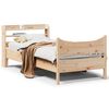 vidaXL Bed Frame with Headboard 75x190 cm Small Single Solid Wood Pine
