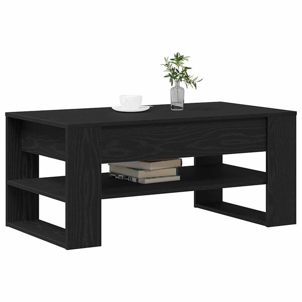 vidaXL Coffee Table Black Oak 102 x 55 x 45 cm Engineered Wood