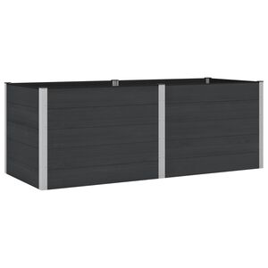 vidaXL Garden Raised Bed Black 250 x 100 x 91 cm WPC and Aluminium