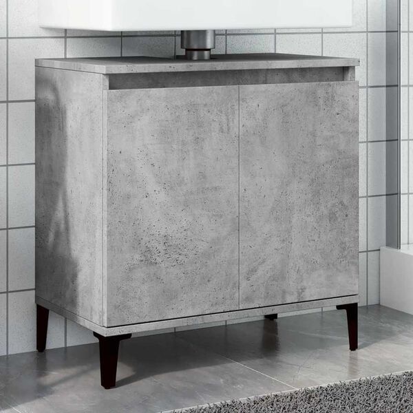 vidaXL Sink Cabinet Concrete Grey 58x33x60 cm Engineered Wood