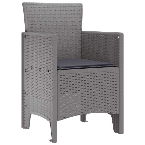 vidaXL Garden Chair 4 pcs Light grey 53 x 49 x 85 cm PP