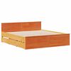 vidaXL Bookcase Bed without Mattress Wax Brown 150x200 cm King Solid Wood Pine