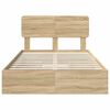 vidaXL Storage Bed with Drawer Sonoma Oak 120 x 200 cm Engineered Wood