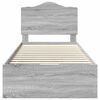 vidaXL Bed Frame with Drawer Grey Sonoma 75 x 190 cm Engineer Wood