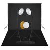 vidaXL Photo Studio Kit with Lights. Backdrop and Reflector
