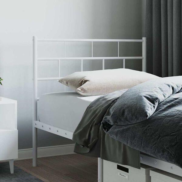 vidaXL Metal Replace Headboard White 107 cm