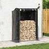vidaxL Firewood Rack with Rain Cover 150x60x200 cm Galvanised Steel