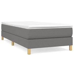 vidaXL Box Spring Bed Frame Dark Grey 80x200 cm Fabric