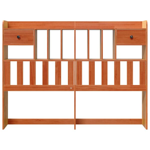 vidaXL Headboard with Storage Wax Brown 140 cm Solid Wood Pine