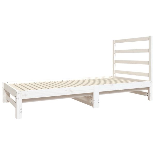 vidaXL Pull-out Day Bed without Mattress White 2x(90x190) cm