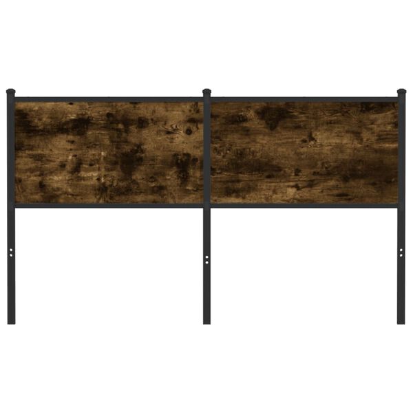 vidaXL Headboard Smoked Oak 150 cm Engineered Wood and Steel