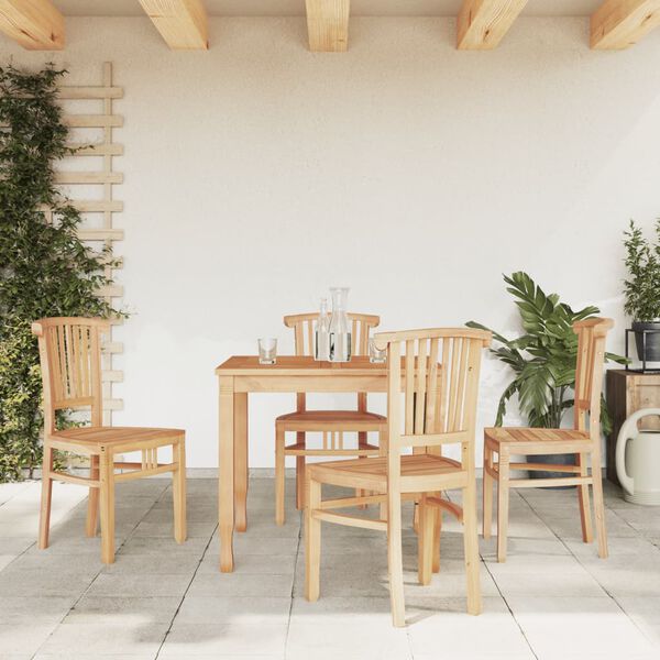vidaXL 5 Piece Garden Dining Set Solid Wood Teak