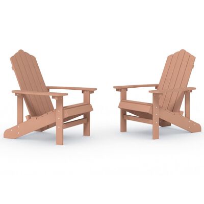 vidaXL Garden Adirondack Chairs 2 pcs HDPE Brown