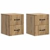 vidaXL Wall-Mounted Bedside Cabinet 2 pcs Artisan Oak Engineered Wood