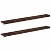 vidaXL Window Sills 2 pcs Dark Brown 160 x 20 x 2 cm Solid Beech Wood
