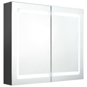 vidaXL LED Bathroom Mirror Cabinet Grey 80x12x68 cm