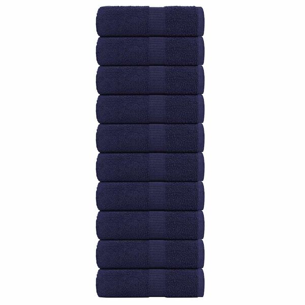 vidaXL Guest Towels "FROGN" 10 pcs Navy Blue 30x50 cm 360 gsm