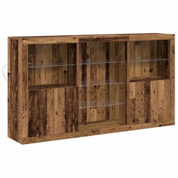 vidaXL LED Sideboard Old Wood 181.5 x 37 x 100 cm Engineered Wood