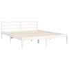 vidaXL Bed Frame without Mattress White King Size Solid Wood