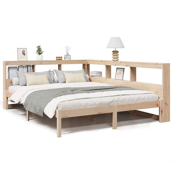 vidaXL Bookcase Bed without Mattress 140x200 cm Solid Wood Pine