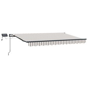 vidaXL Retractable Awning Light Grey and White 450 x 350 cm