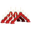 vidaXL Christmas Candle Bridge with 7 LEDs 3 pcs Red 39.5 x 5 x 29 cm
