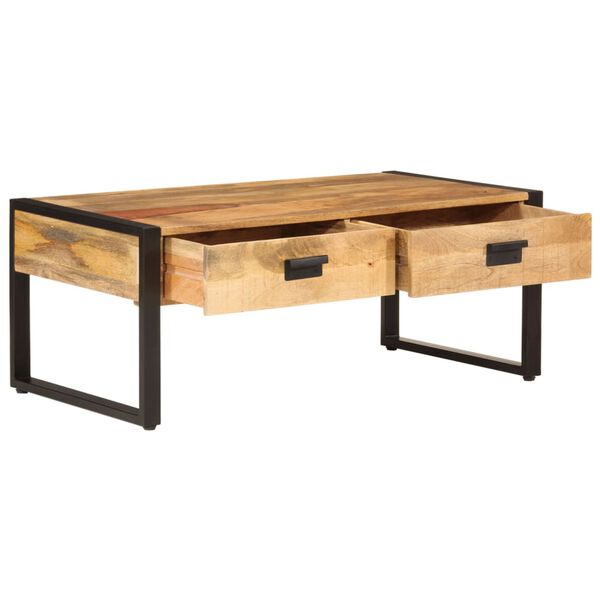 vidaXL Coffee Table 100x54x40 cm Solid Wood Mango and Iron