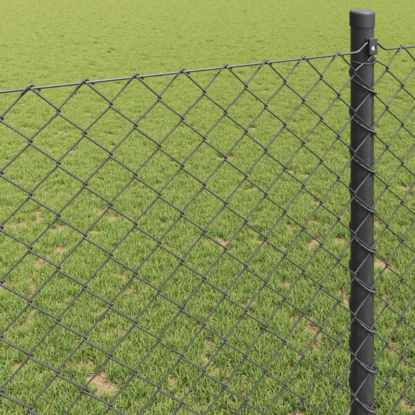 vidaXL Chain Link Fence Grey 25 x 0.8 m Steel