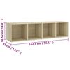 vidaXL TV Cabinets 2 pcs Sonoma Oak 142.5x35x36.5 cm Engineered Wood