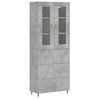 vidaXL Highboard Concrete Grey 69.5x34x180 cm Engineered Wood