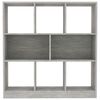 vidaXL Book Cabinet Concrete Grey 97.5x29.5x100 cm Engineered Wood
