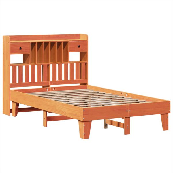 vidaXL Bed Frame without Mattress Wax Brown 120x200 cm Solid Wood Pine