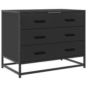 vidaXL Drawer Cabinet Black 70x41x56 cm Engineered Wood