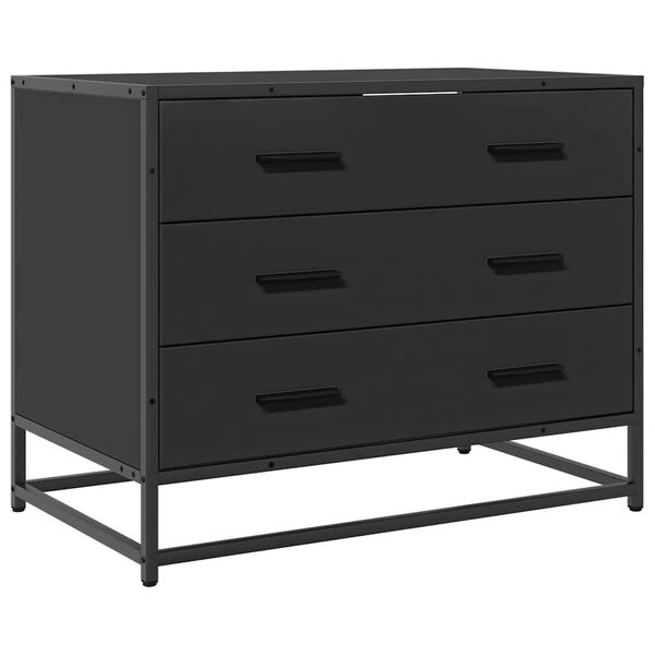 vidaXL Drawer Cabinet Black 70x41x56 cm Engineered Wood