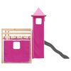vidaXL Bunk Bed without Mattress with Slide and Curtains Pink 80x200 cm