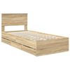 vidaXL Bed Frame with Drawer Sonoma Oak 90 x 200 cm Engineer Wood
