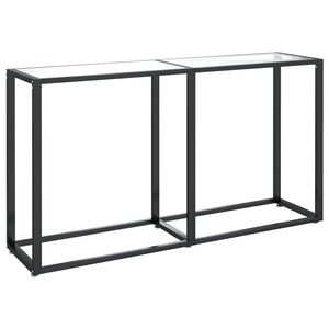 vidaXL Console Table Transparent 140x35x75,5cm Tempered Glass