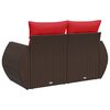 vidaXL Garden Sofa with Cushions 2-Seater Brown Poly Rattan