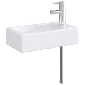 vidaXL Bathroom Sink with Faucet and Drain Chrome 45.5 x 25.5 x 13 cm