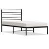 vidaXL Metal Bed Frame without Mattress with Headboard Black 107x203cm