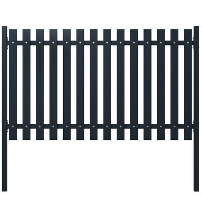 vidaXL Fence Panel Anthracite 174.5x125 cm Powder-coated Steel