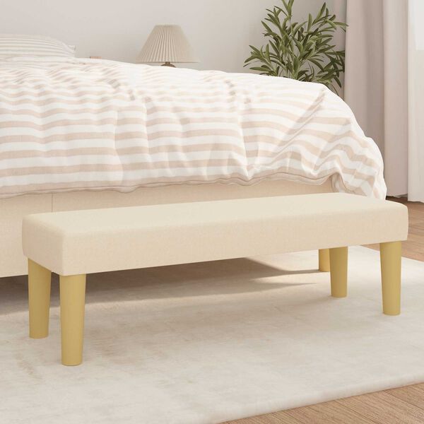 vidaXL Bench Cream 100 x 30 x 30 cm Fabric