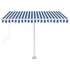 vidaXL Freestanding Manual Retractable Awning 350x250 cm Blue/White