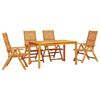 vidaXL Garden Dining Set 5 pcs Brown Solid Acacia Wood
