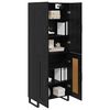 vidaXL Highboard 2 pcs Black Oak Engineered Wood and Glass