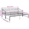 vidaXL Pull-out Sofa Bed Frame without Mattress Black Metal 90x200 cm
