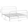 vidaXL Bed Frame without Mattress with Headboard White 180x200 cm Super King Metal