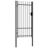 vidaXL Fence Gate Single Door with Spike Top Steel 1x2 m Black