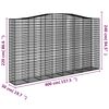 vidaXL Arched Gabion Baskets 5 pcs 400x50x220/240 cm Galvanised Iron